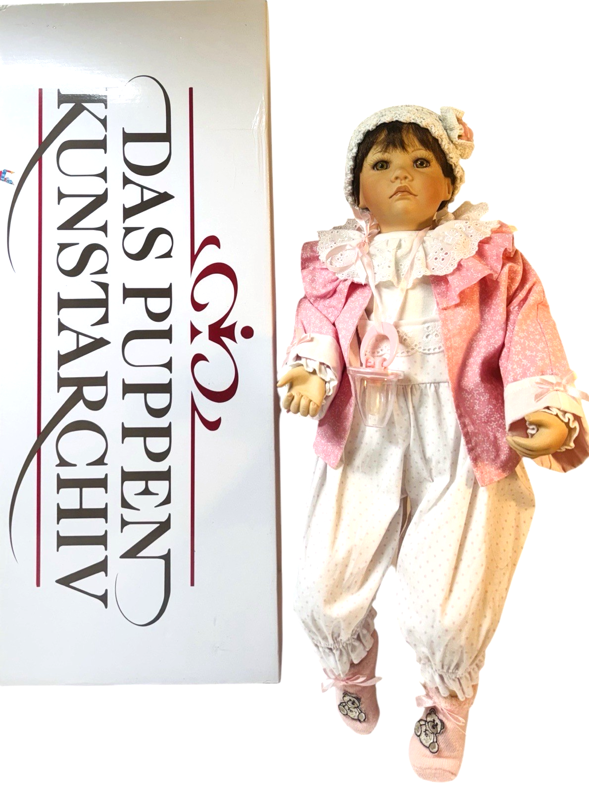 RARE DES PUPPENED KUNSTARCHIV PORCELAIN DOLL BABY 22'' TALL 3LBS WT. BY: S SAURT