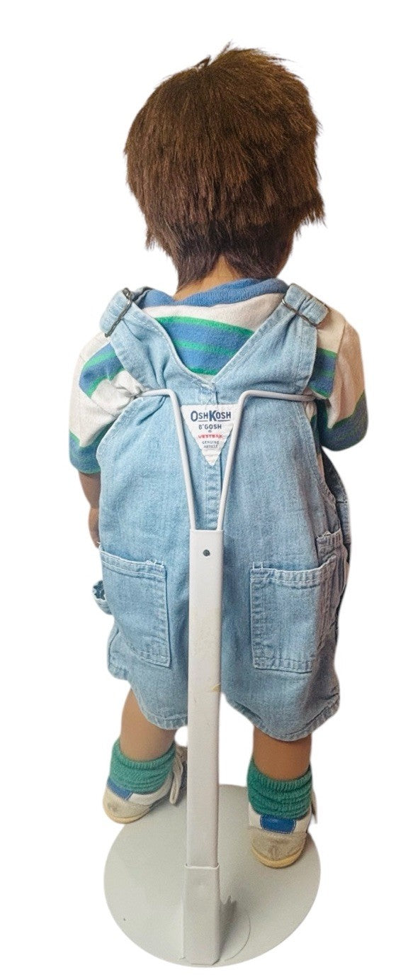 Annette Himstedt "KAI" 1st Boy 24" Doll Vinyl, 5.7lbs. w/Accessoires/Hat/Stand.