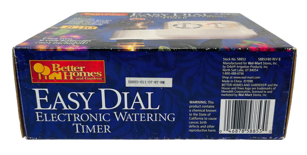EASY DAIL ELECTRONIC WATERING TIMER 8DURATION~10INTERVAL, BETTER HOMES & GARDENS