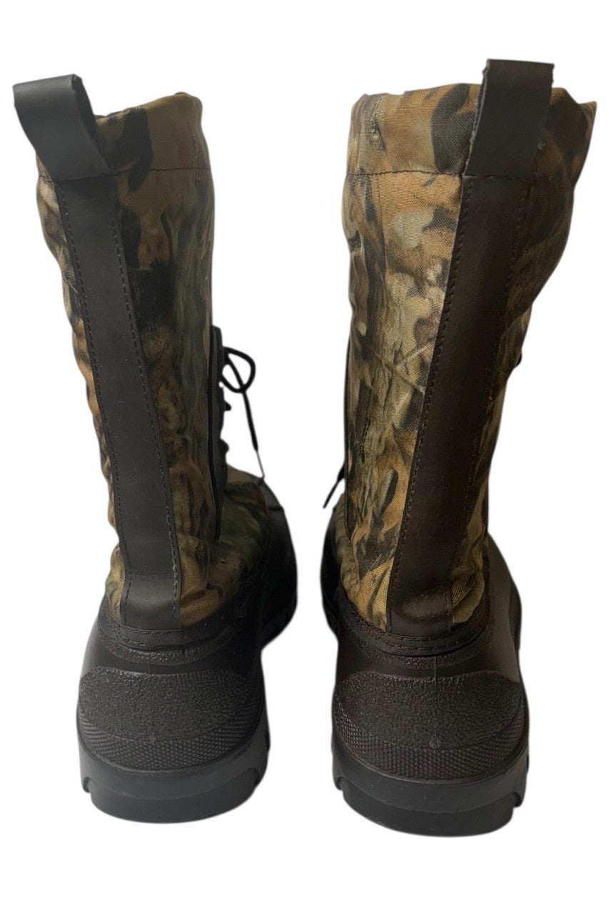 Crater Ridge Mens Camo Duck Boots Size 8 Brown Slip On Lace Up Tight Insulated