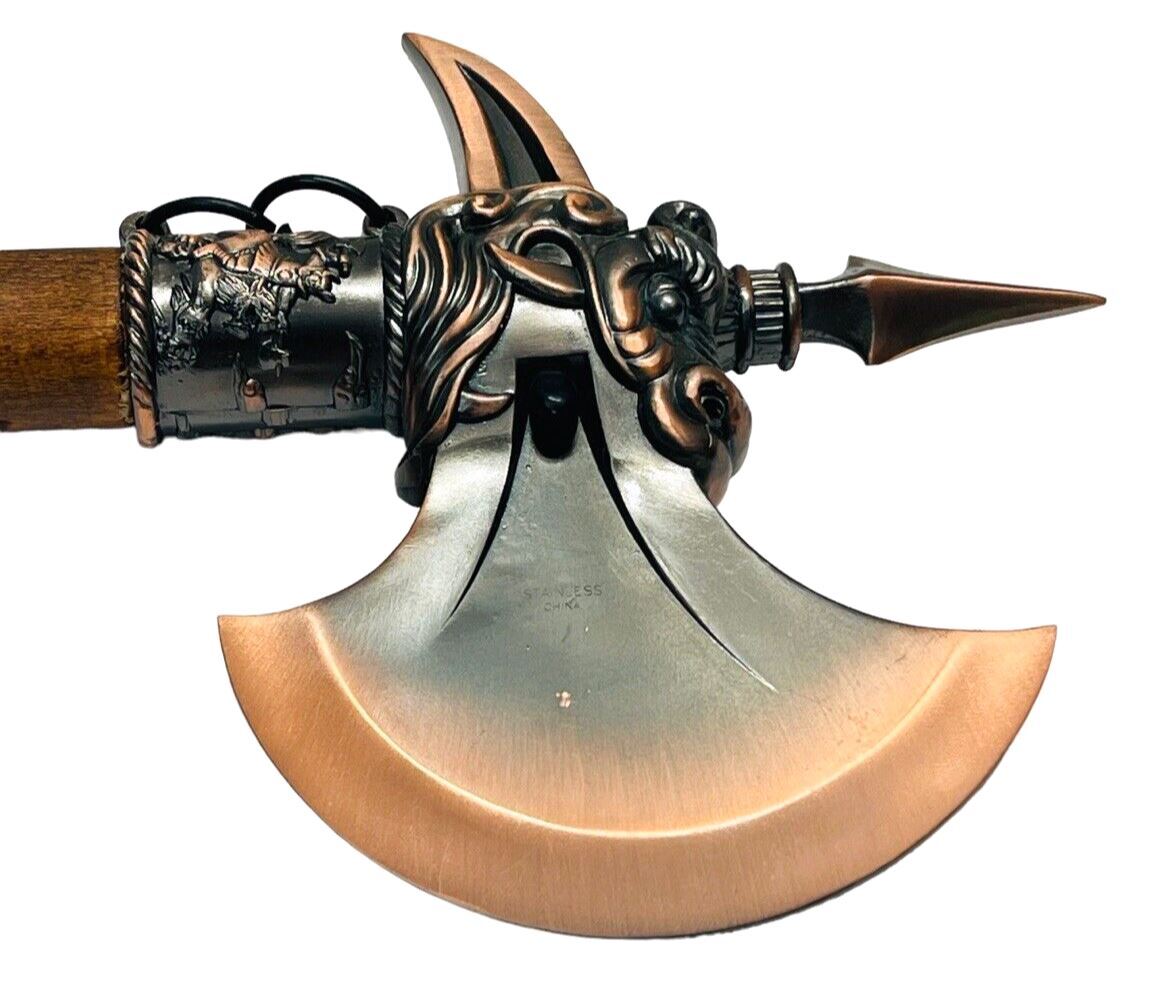 Viking Design Medieval Battle Axe 16th Century Half Moon/End Point-German 1/LEFT