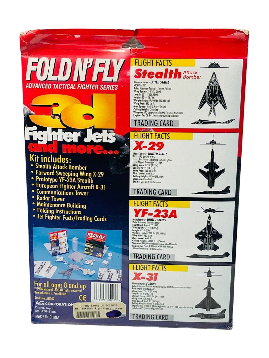 Lockheed Stealth AG - Fold N Fly Advanced Tactical Fighter Series 4 Jets & More