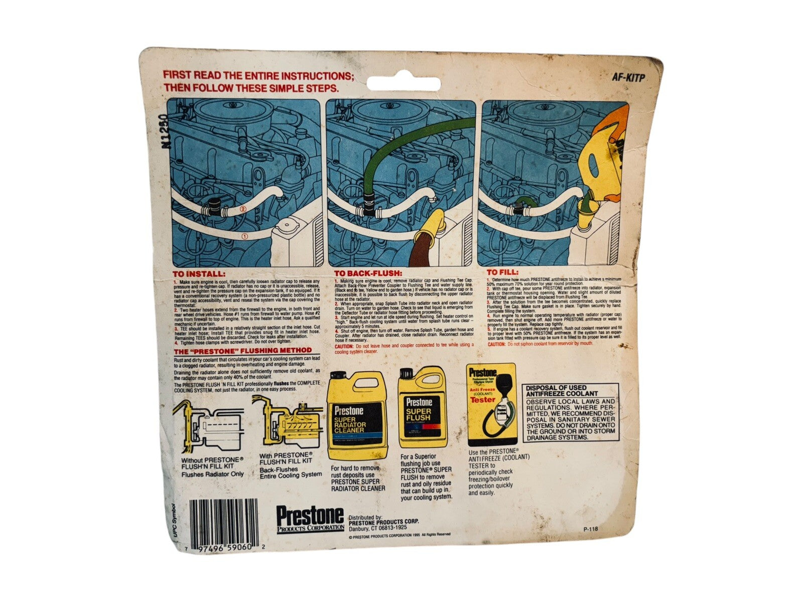 Prestone Products AF-KIT-6 Flush 'N Fill Radiator Cleaner Kit New-Factory Sealed