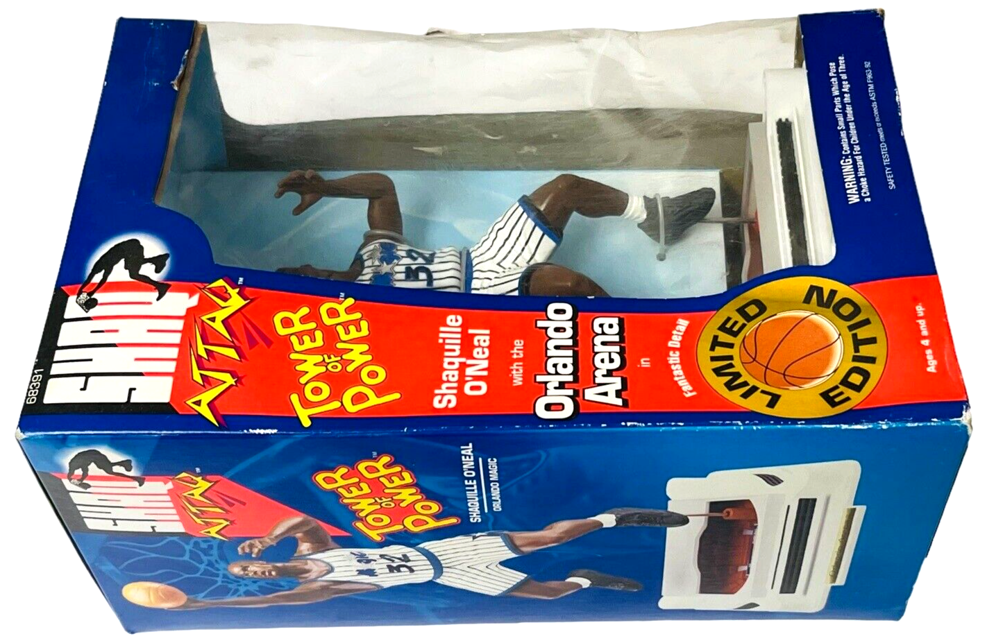 Shaquille O'Neal Tower of Power Kenner Figure w/Orlando Arena-Detail-Shaq ATTAQ