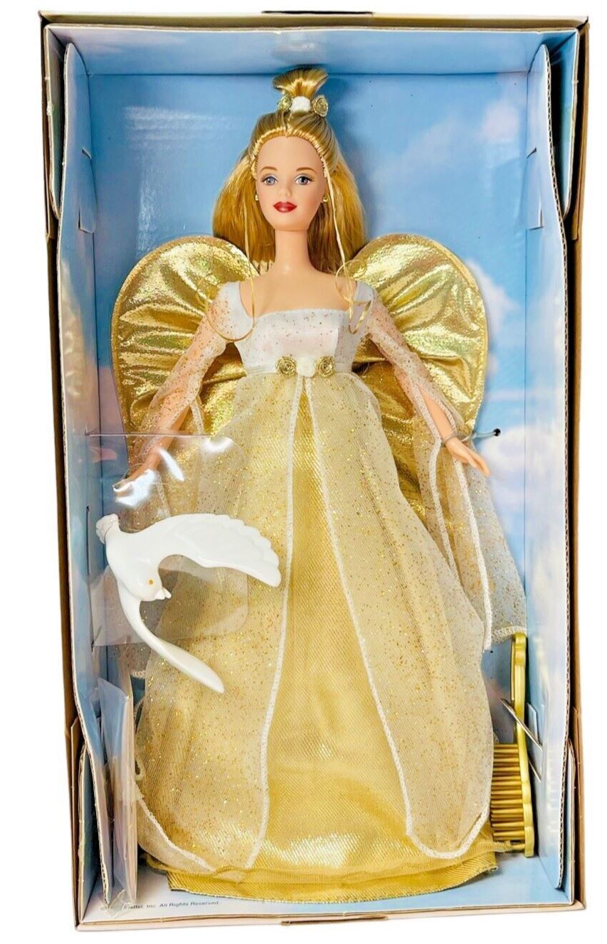 1999 Special Edition Barbie Doll ANGELIC INSPIRATIONS (Gold Gown w/Dove) 24984