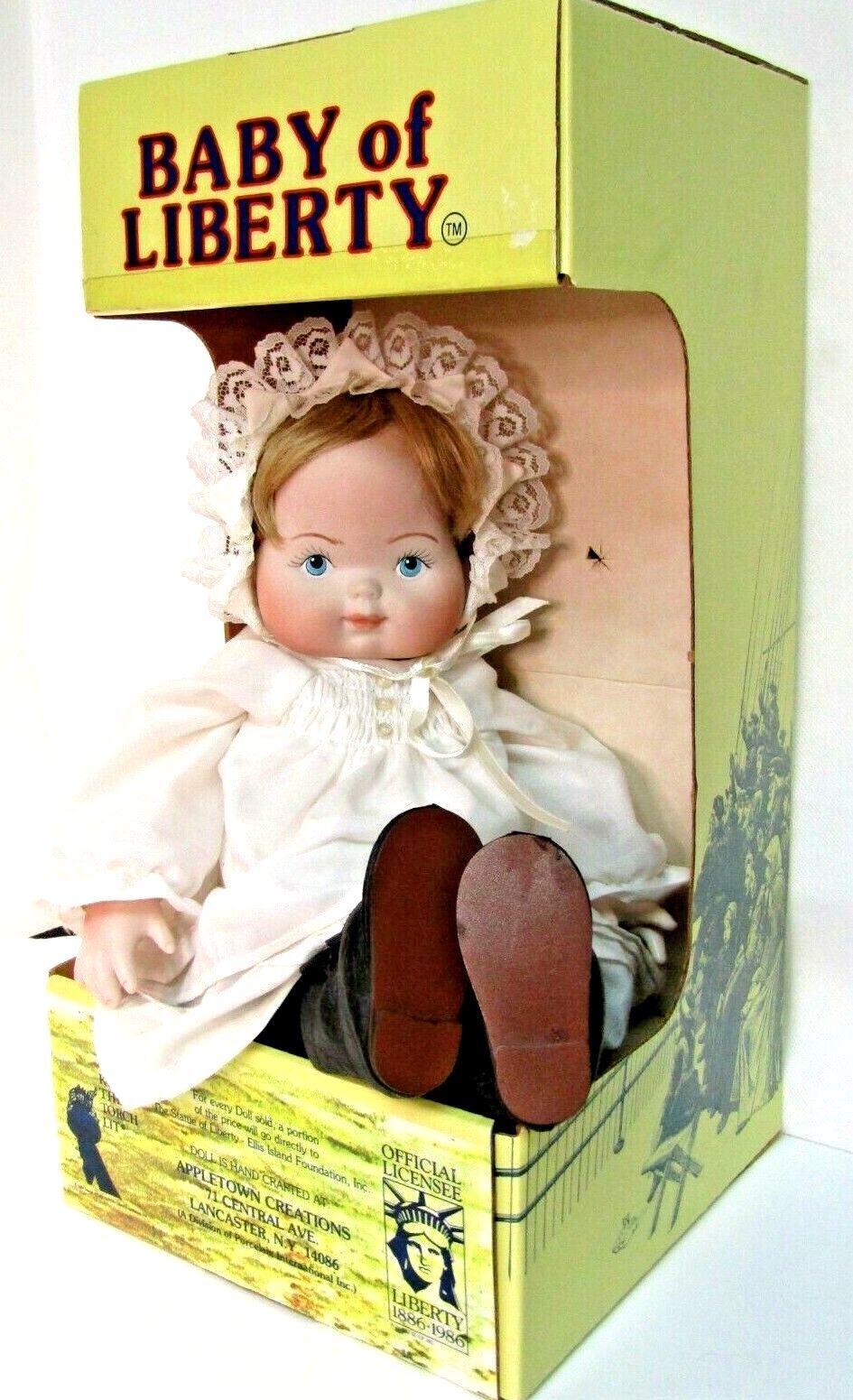 Appletown Creations 1985 Porcelain Doll Baby of Liberty Signed~Official Licensee
