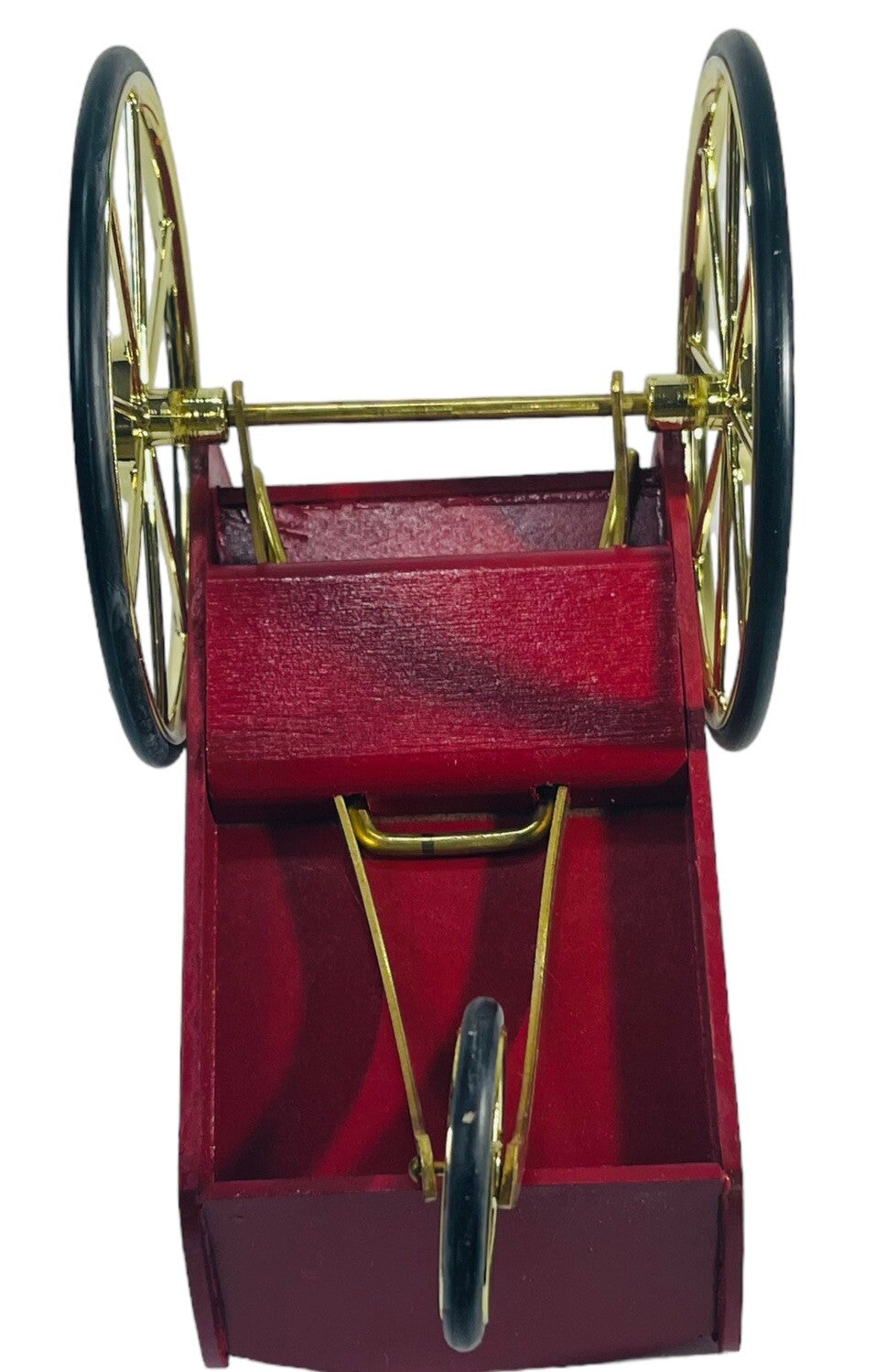 Red Wood Sleigh GREAT CENTER PIECE Material: Wood-Metal-ABS Plastic-Rubber
