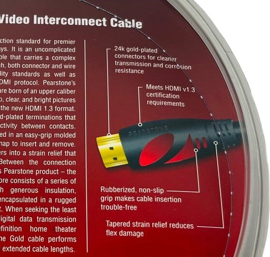 Pearstone Gold Series HDMI Mini-to-Standard Cable 6 Feet HDMI-AC206, NEW!