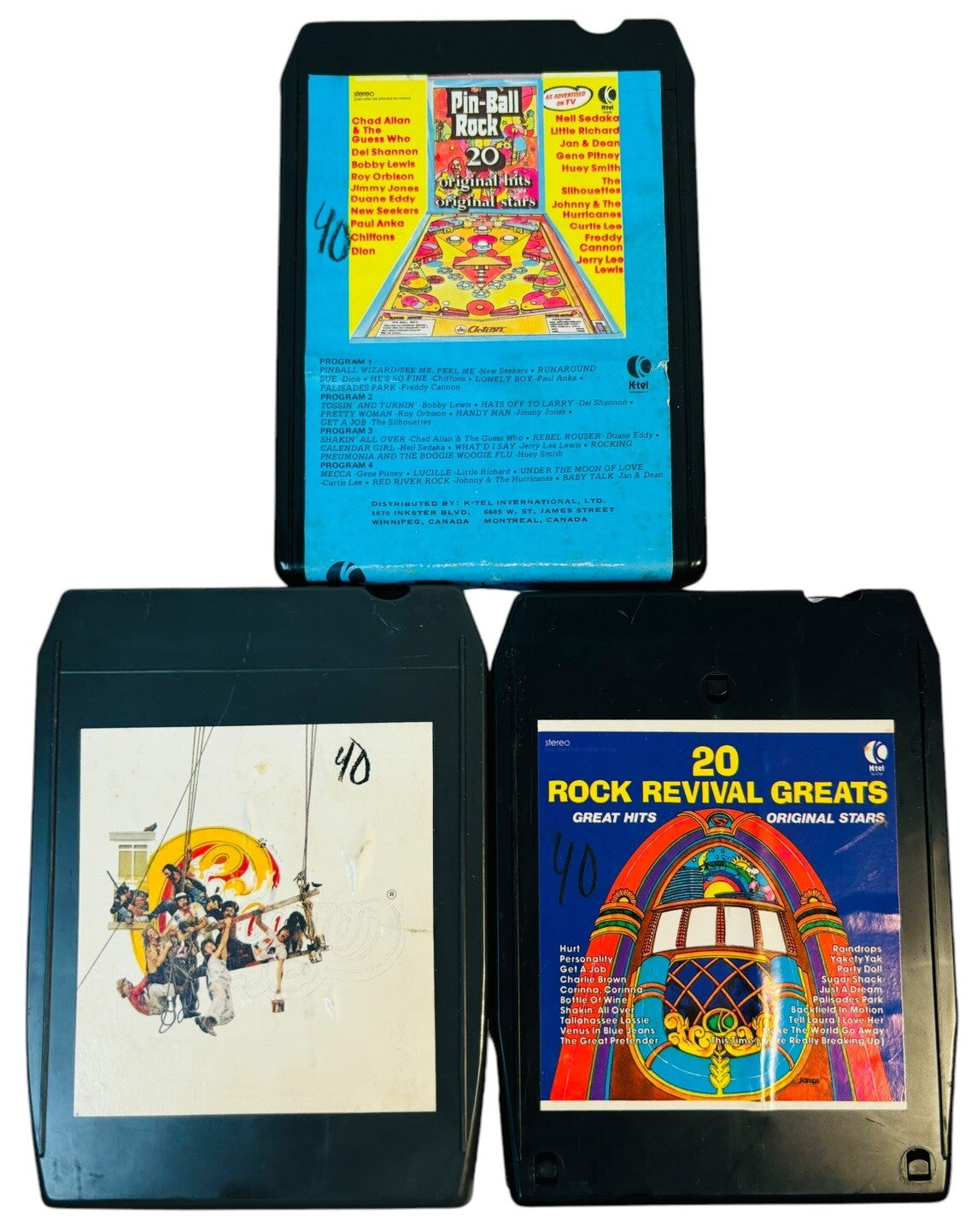 VINTAGE 8 TRACK TAPES MUSIC COLLECTION of ROCK, POP & COUNTRY, LOT 12 Tapes.