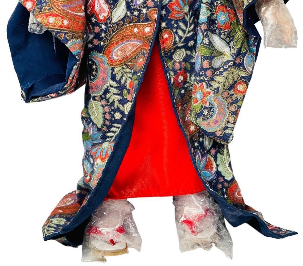 Vintage Japanese Ichi-Matsu Ningyo Doll Wearing Kimono H 16''x W 5''