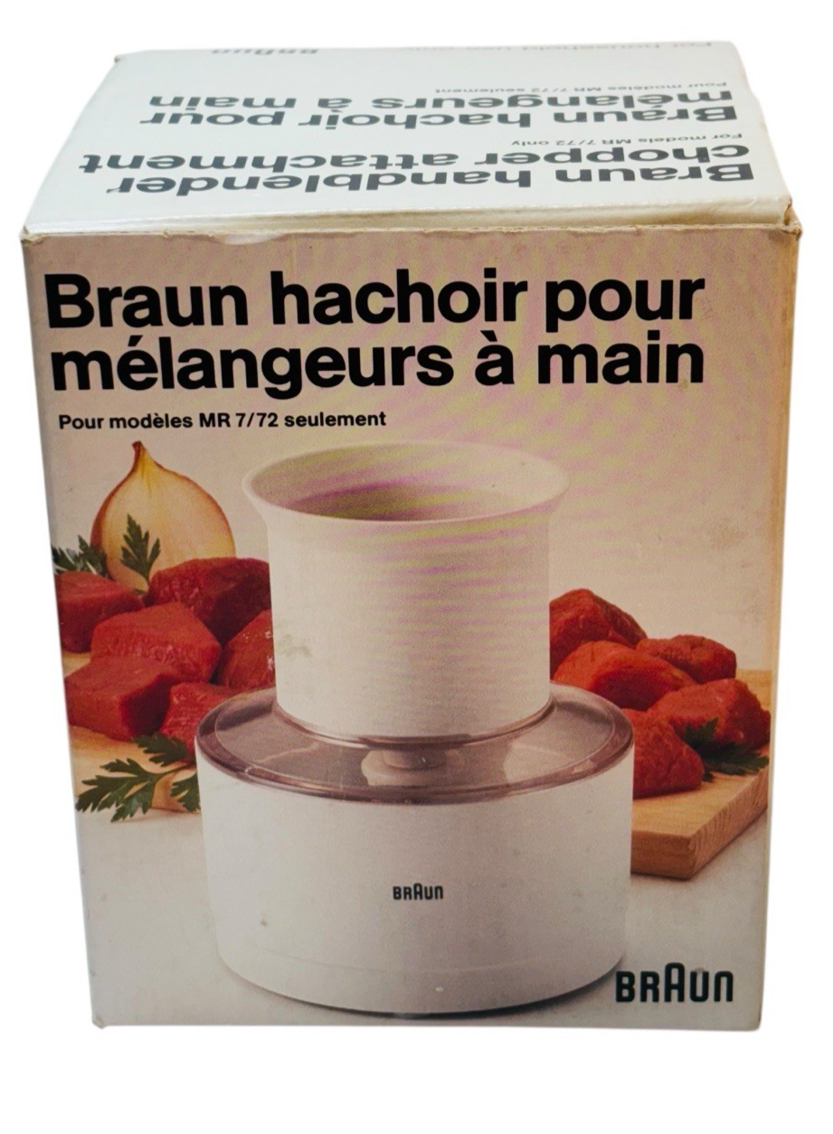 Braun Hand Blender Chopper Attachment for Models MR7 MR72 ~ w/Hardware & Manual