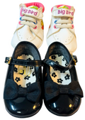 Lot of 2 Doll Baby Shoes ~ Black & Pink/White Sole, S: 0, L 4" X W 2" Preowned