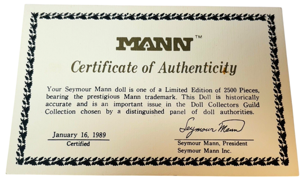 1998 Seymour Mann 15" Doll “MONA” Connoisseur Collection W/COA ~ ORIGINAL BOX