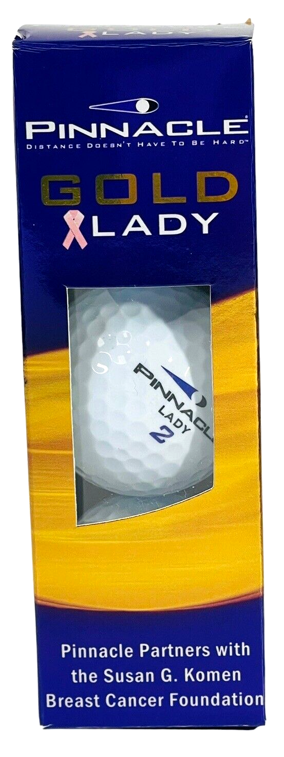 THREE GOLF BALLS LADY #2 with pink ribbon KOMEN Breast CANCER Pinnacle NEW