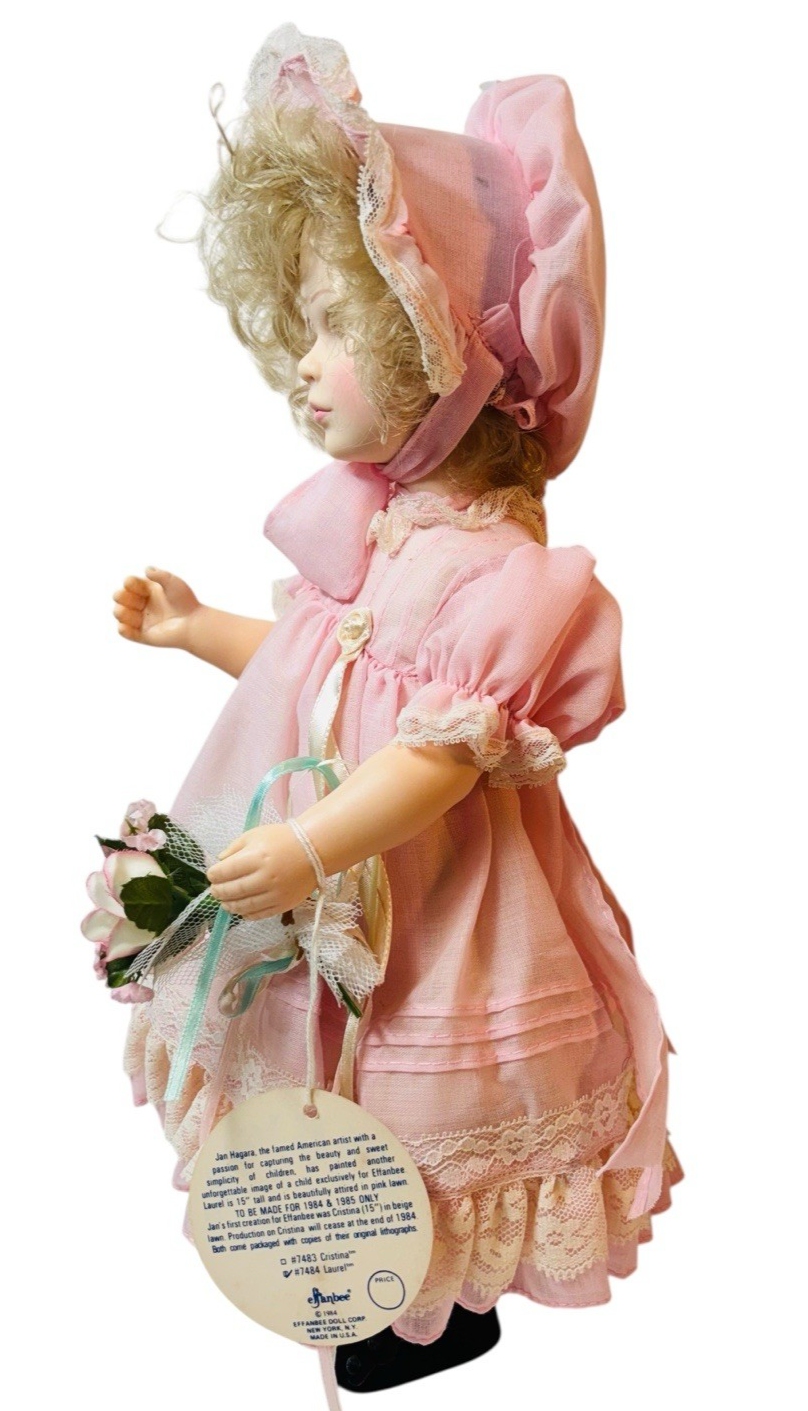 1984 Effanbee Doll LAUREL #7484 by Artist Jan Hagara, w/Blonde Hair, & Arm Tag