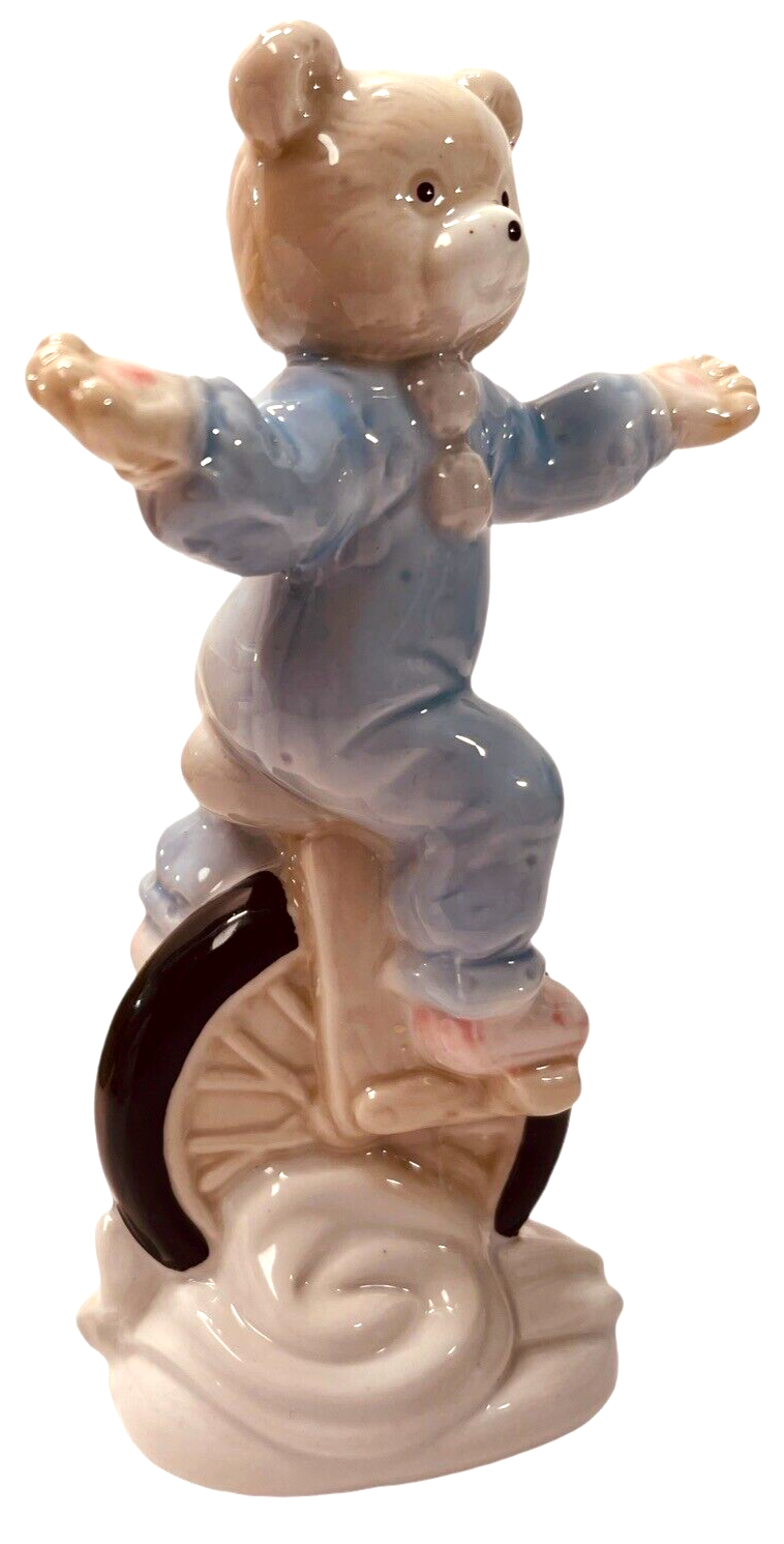 Porcelain Circus Bear on Unicycle Figurine - Sorrento Collection - Original Box