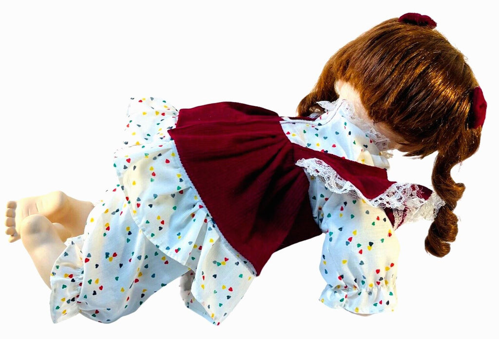 BEAUTIFUL PORCELAIN DOLL BRUNTTE~BROWN EYES L 20''XW 6''XH 10''~WT. 2.2 lbs.