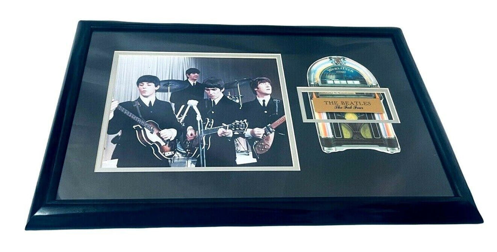 WURLITZER JUKEBOX THE BEATLES BLACK FRAME PHOTO FAB TOUR  22x14x1in. "MINT"