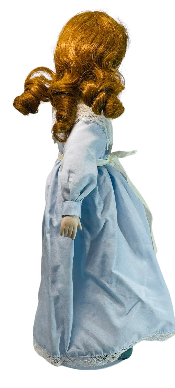 Red Hair Doll 1982 The Porcelain Collection 18” ~ Wearing Long Blue Cotton Dress