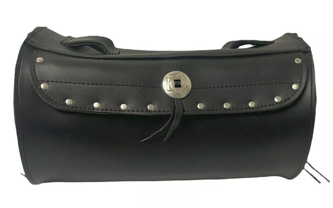 FRONT HANDLE Motorcycle LEATHER Saddlebag L 15.5 X H 5 X R 27.5 Fork Bag
