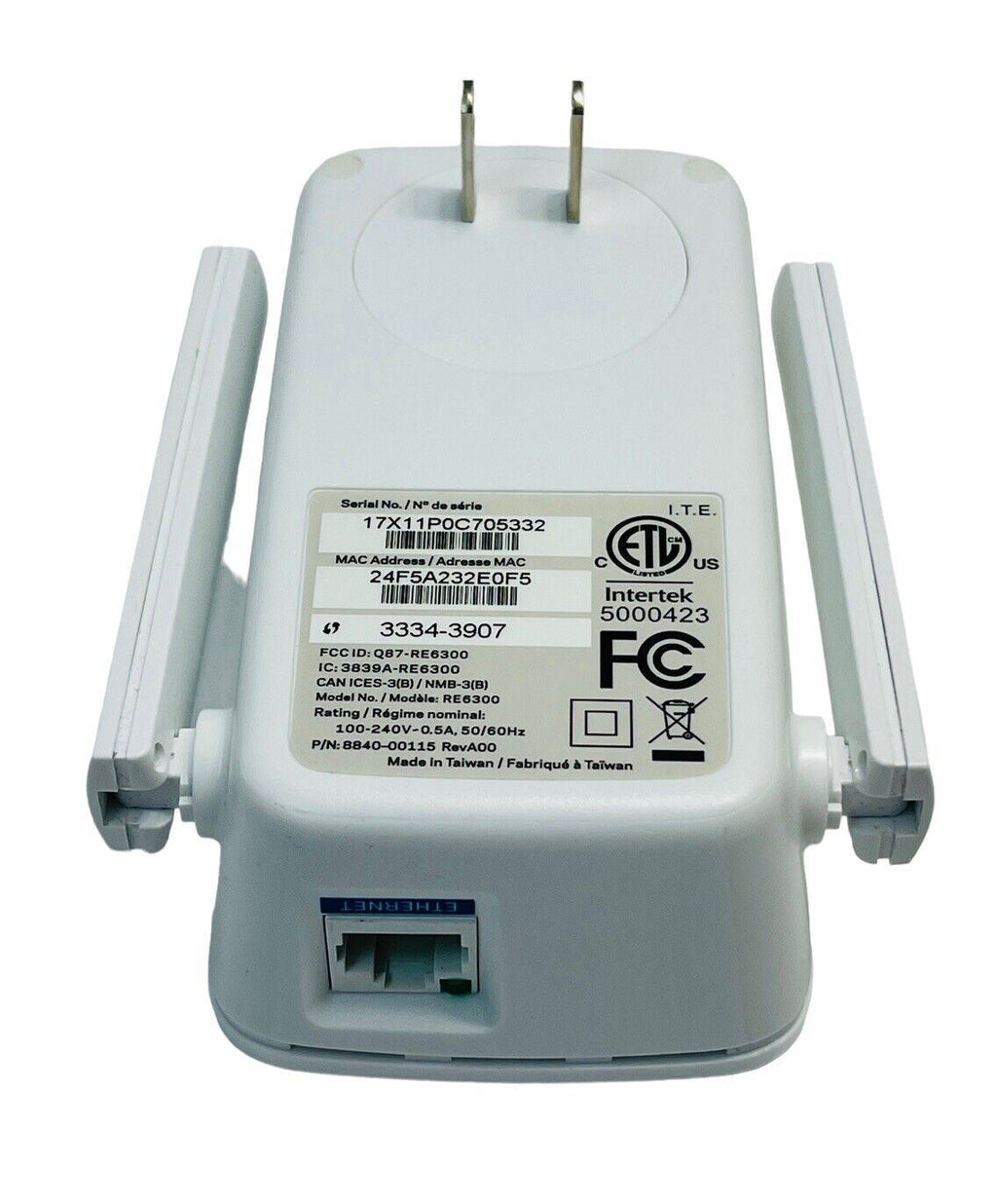 WiFi Range Extender, Includes Ethernet Cabe & Manual - Linksys RE6300 ~ PREOWNED