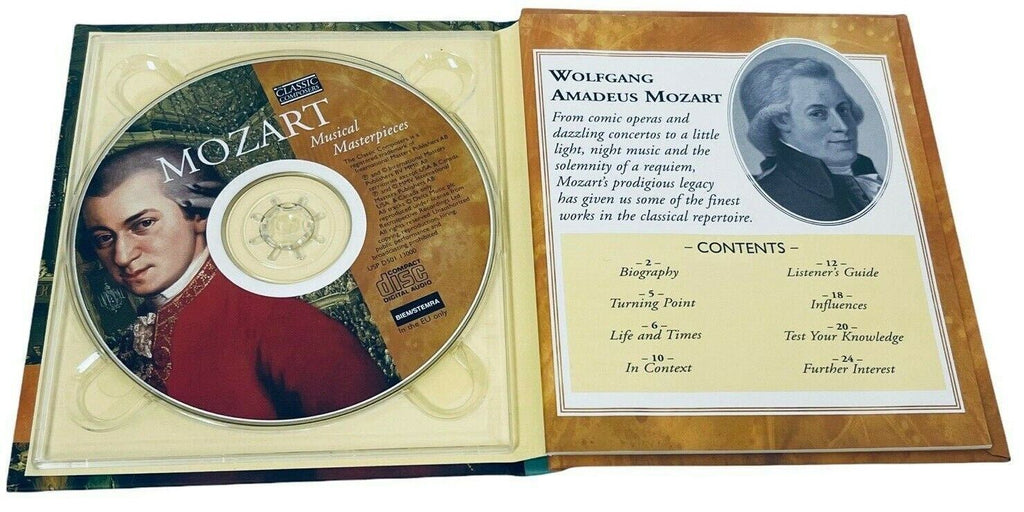 CLASSIC COMPOSERS HAYDN, MOZART, & MOZART CDs W/23 PAGE BIOGRAPHY BOOKLET LOT-3