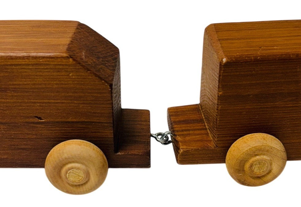 4 Piece- Wooden Train Locomotive Set Beautiful Vintage Handmade Train Set
