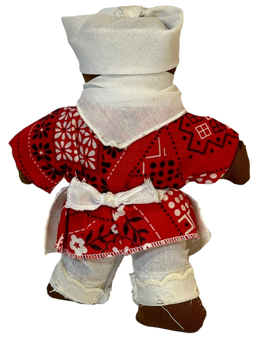 Cloth Doll African American "WERAING BANDANA TOP & WHITE PUFF PANTS" Vintage