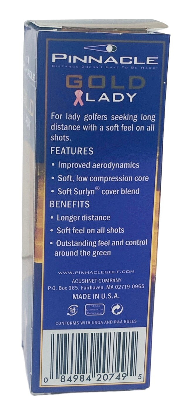 3-GOLF BALLS, SUSAN KOMAN FOUNDATION -LADY #3 Pinnacle NEW
