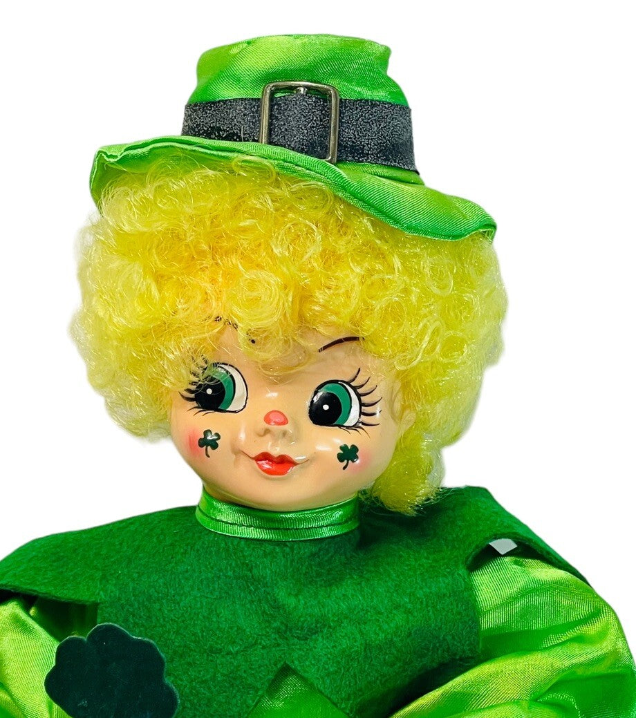 St Paddy Day Porcelain Clown Doll - Calendar Clown March 1986 In Box Brinns