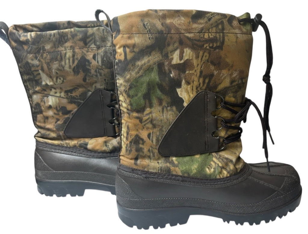Crater Ridge Mens Camo Duck Boots Size 8 Brown Slip On Lace Up Tight Insulated