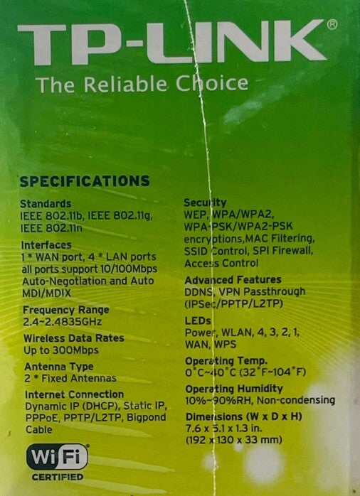 Wireless WiFi Router AP/Range Extender/WISP Mode TP-Link TL-WR841N 300Mbps