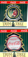1990 Coca Cola Bottle Cap Christmas Ornament, Santa Drinking Cola!