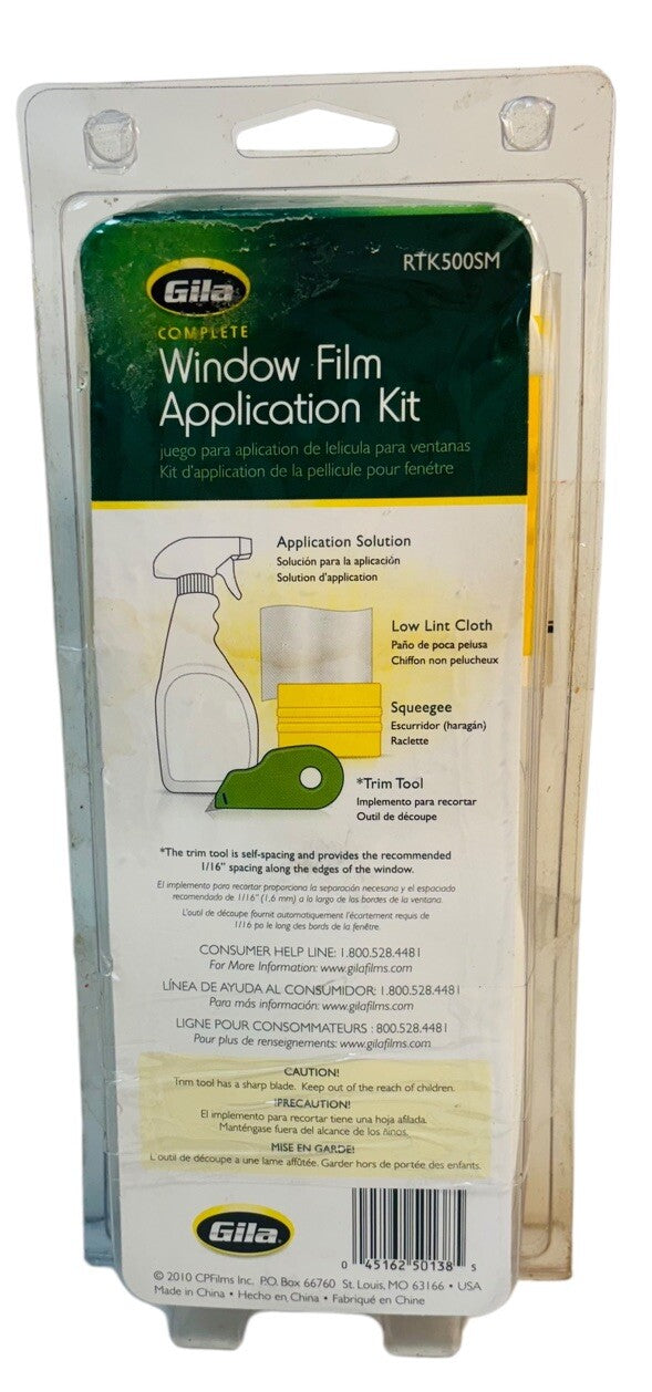 Gila Complete Window Film Application Kit Solution - Cloth - Trim Tool & Sqeegee