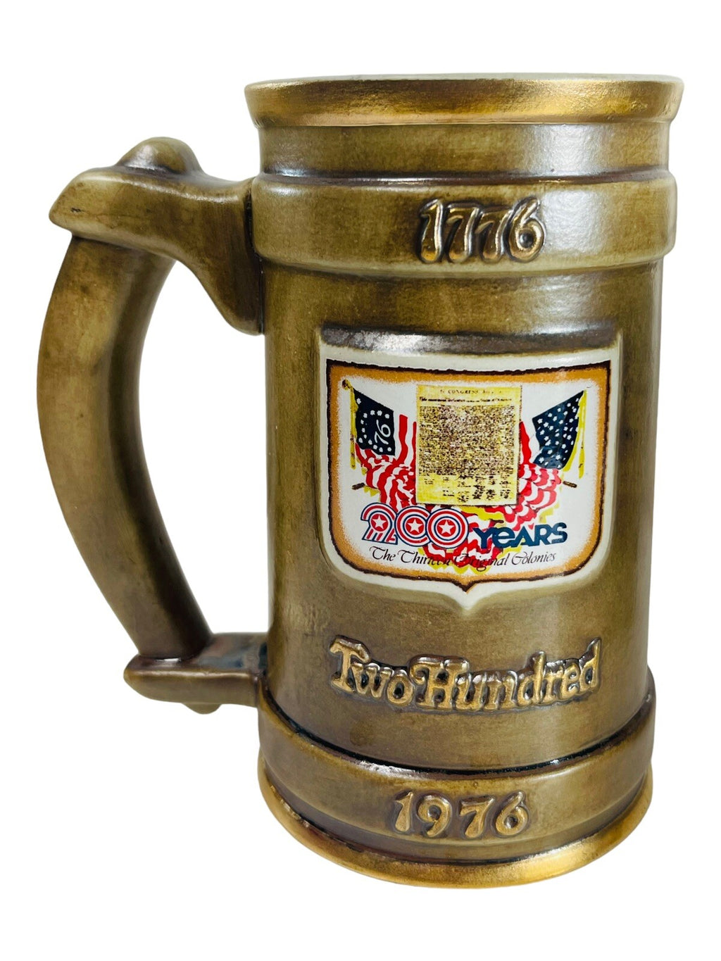 NEW HAMPASIRE Ceramic Stein Mug 1976 USA 200 Years Celebration