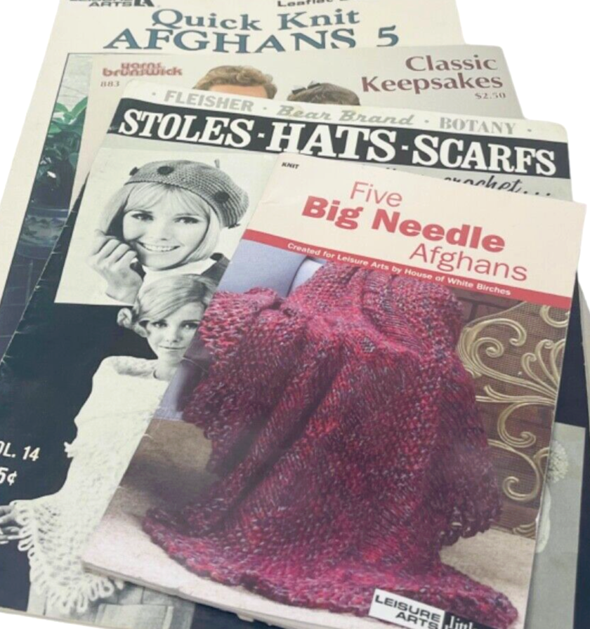 LOT OF 4 COLLECTORS KNITTING CATALOGS - RARE - PLEASE DISCRIPTION FOR DETAILS.