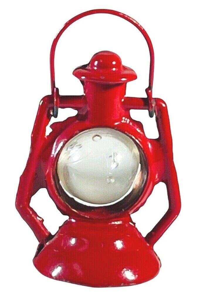 LOT of  4 METAL DOLLHOUSE SIZE Red Mailbox/Fire Hydrant/Lantern/Sewing Machine