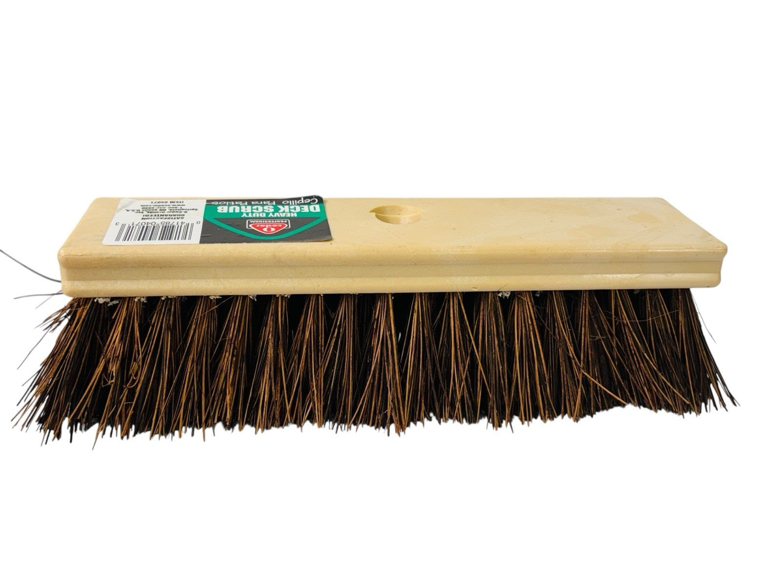 Cedar Heavy Duty Deck Scrub Brush w/ Natural Palmyra Bristles for Decks & Patios