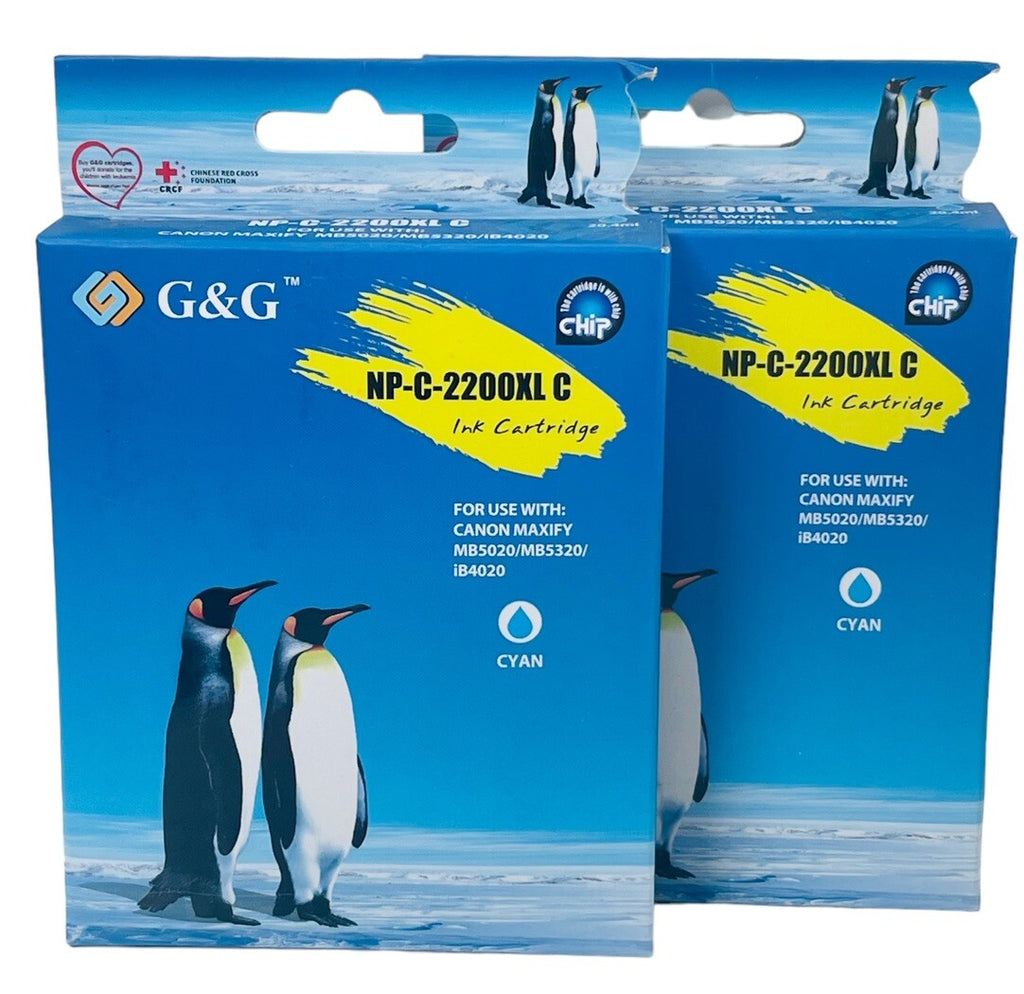 INK CARTRIDGE ~ COLOR: CYAN ~ Expired 9/17~G&G NP-C-2200XL C NEW FACTORY-SEALED