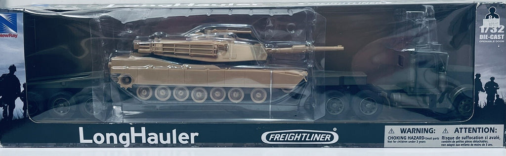 New Ray 1:32 Die Cast G-Gauge Military Freightliner Abrams Tank LongHauler
