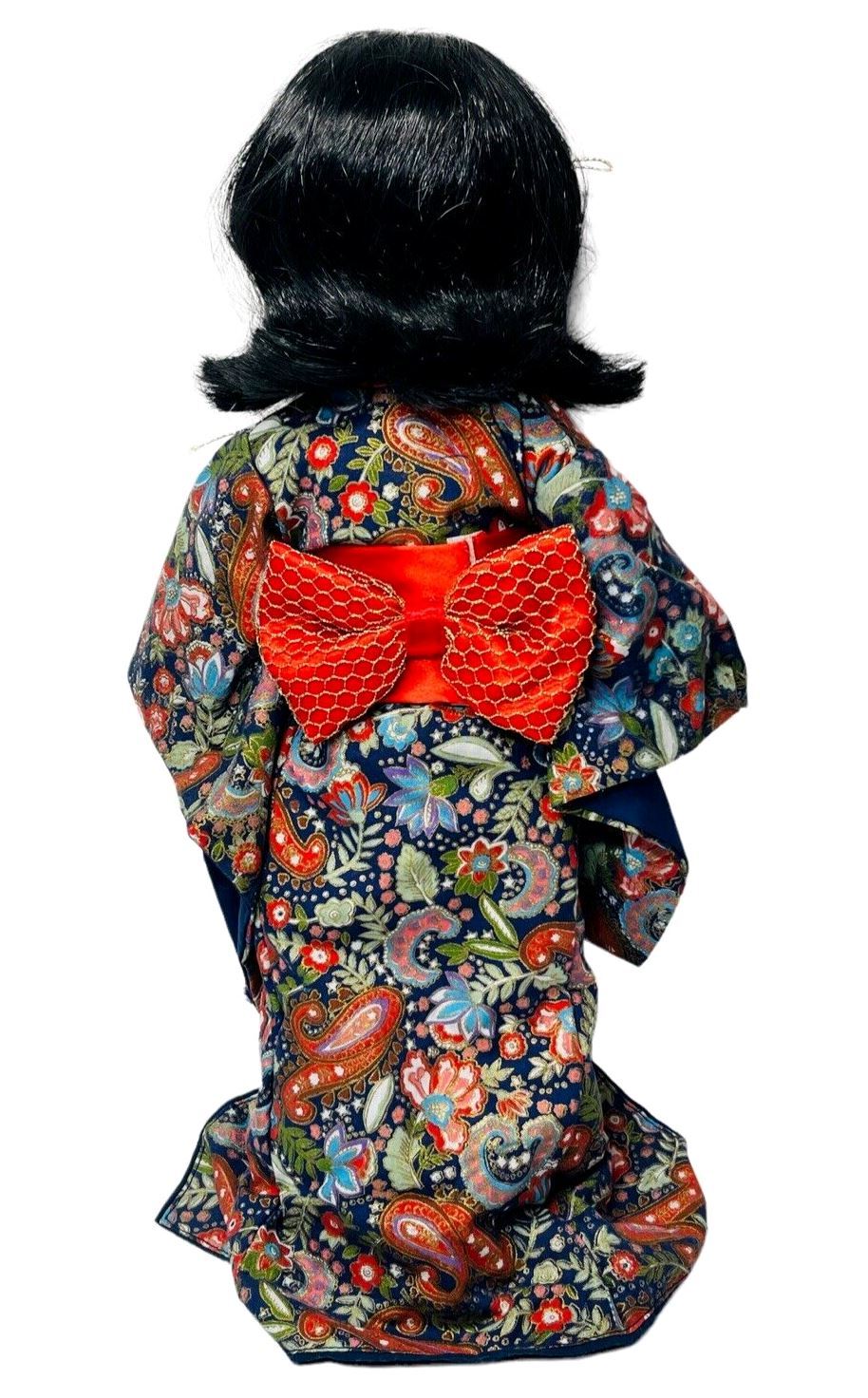Vintage Japanese Ichi-Matsu Ningyo Doll Wearing Kimono H 16''x W 5''