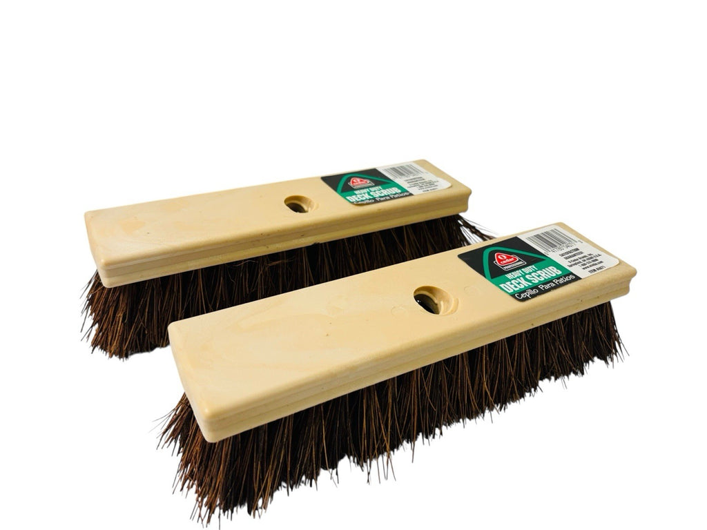 Cedar Heavy Duty Deck Scrub Brush w/ Natural Palmyra Bristles for Decks & Patios