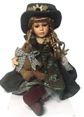 20” PORCELAIN DOLL W/ Blond Hair-Big Brown Eyes-Lifelike Eyelashes & Teddy Bear.