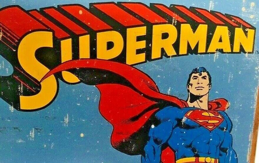 Retro DC Metal Tin Signs Superman & Captain America 2007 - UNBELEAVABLE RARE