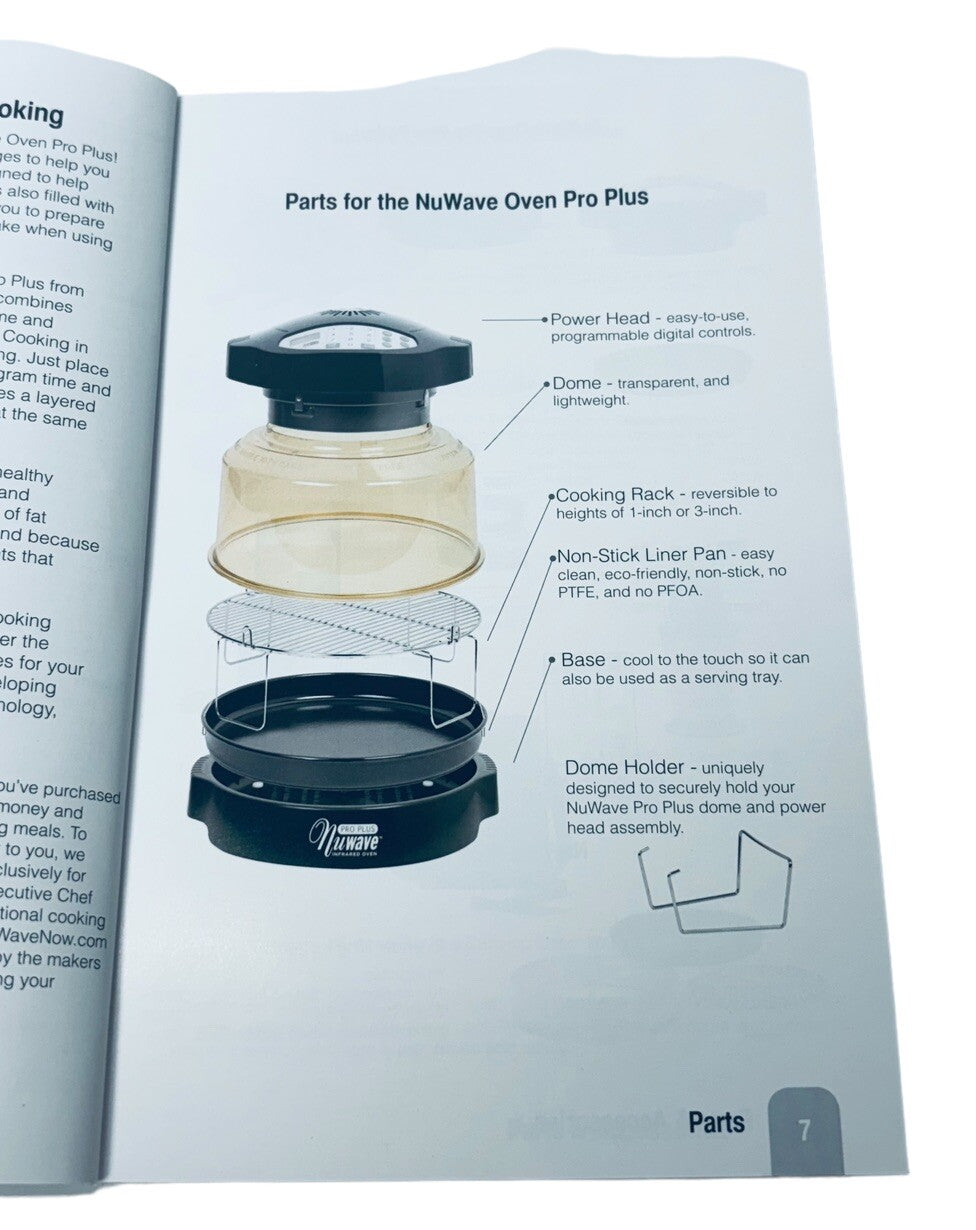 NUWAVE™ PRO PLUS INFRARED OVEN MODEL 20601 MANUAL & COMPLETE COOKBOOK~BRAND NEW