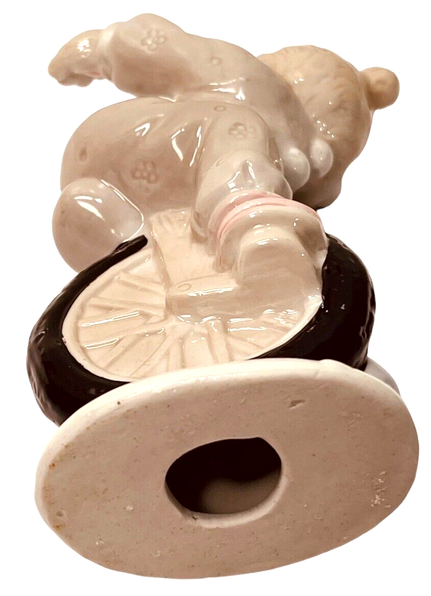 Porcelain Circus Bear on Unicycle Figurine Vintage #20251-Sorrento Collection