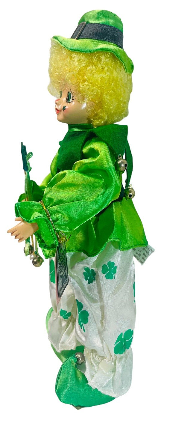St Paddy Day Porcelain Clown Doll - Calendar Clown March 1986 In Box Brinns