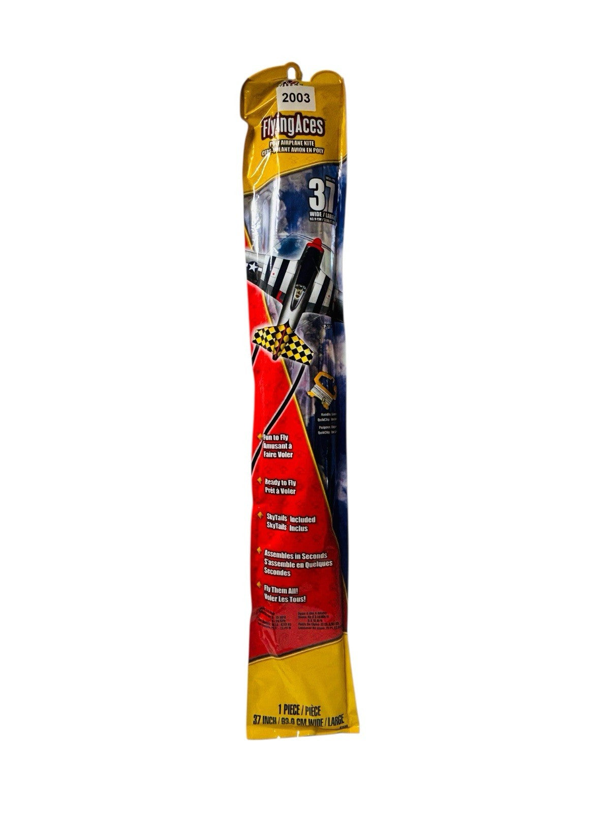 P-51 Mustang Kite 37-Inch-Wide with Handle Line and QuikClip Flying Aces X-Kites