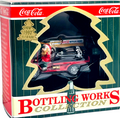 1997 Coca Cola Truck Ornament Holding a Bottle of Coke W/Santa's Ornament
