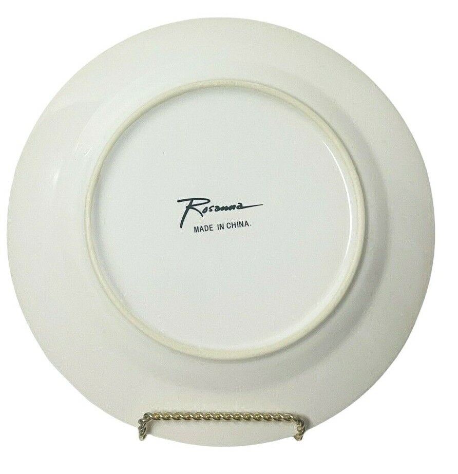 Rosanna Decorative Dessert Plates, Set of 4 Different Themes~w/Storage Box-MINT
